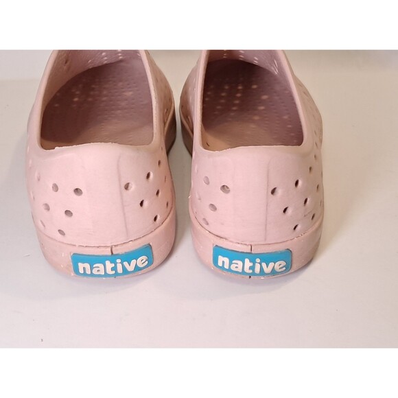 Native Jefferson Bloom Kids Slip-On Shoes Size J1 Chameleon Pink Shell Speckles - Picture 6 of 8